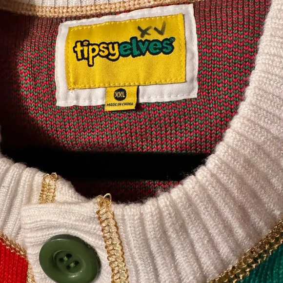 Ugly Christmas Cardigan Sweater Red Green Snowman Holiday Party Cute - Picture 4 of 8